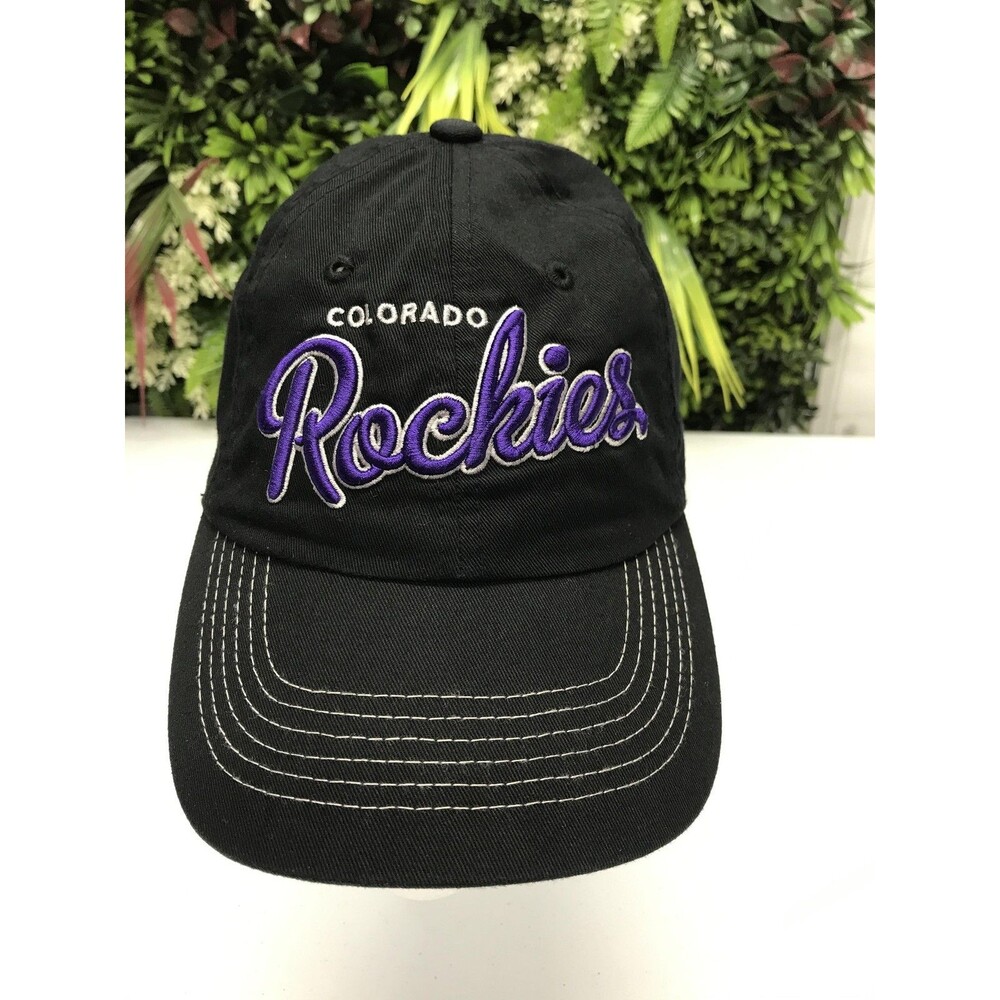 Colorado Rockies Hat Cap Strap Back Womens One Size Black MLB Fan Favorite